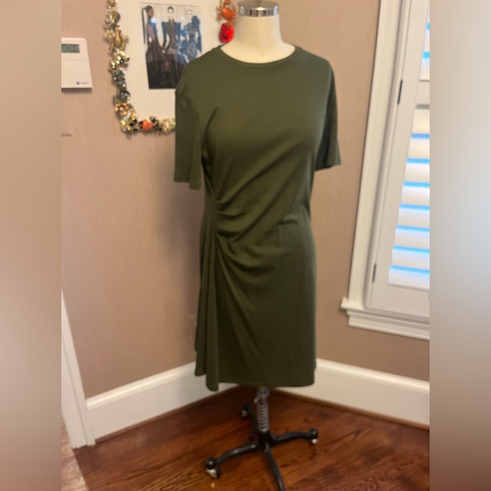 Theory green cotton dress.